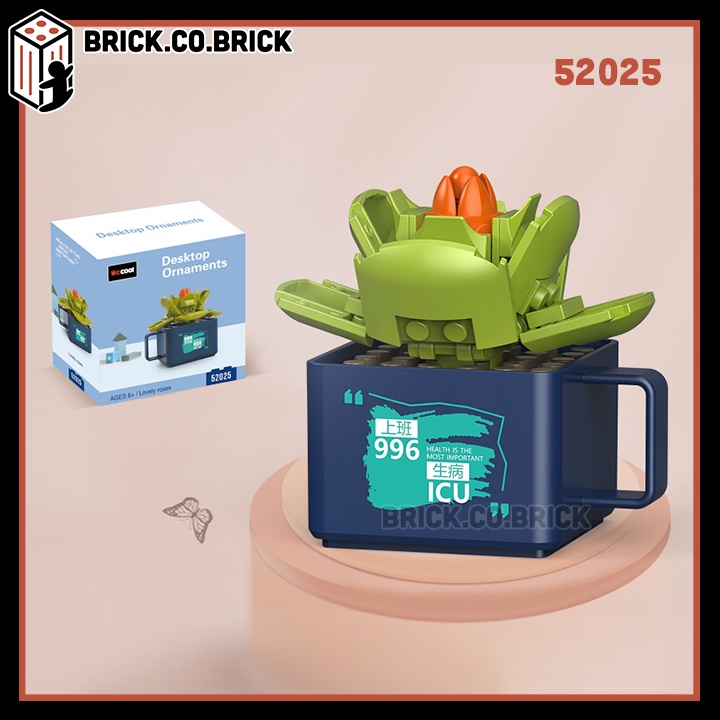 Chậu Cây Kiểng nhỏ trong Cốc Trang Trí để bàn Mô hình Lắp ráp Chậu hoa Sen đá Xương rồng 52019-52030