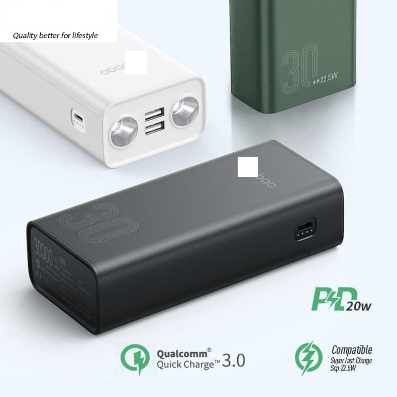 PIN SẠC DỰ PHÒNG HỖ TRỢ SẠC NHANH 30W-PD 30000MAH/L30Q 30000MAH 20W CHO ĐIỆN THOẠI/LAPTOP/MÁY TÍNH BẢNG