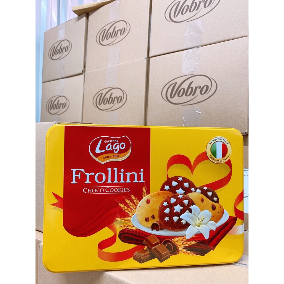 (HÀNG TẾT 2022)_Bánh hộp sắt Lago Frollini Chocolate Cookies 700g của Italy | BigBuy360 - bigbuy360.vn