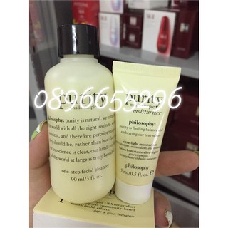 Sữa rửa mặt Philosophy Purity 90ml tặng sữa dưỡng ẩm 15ml