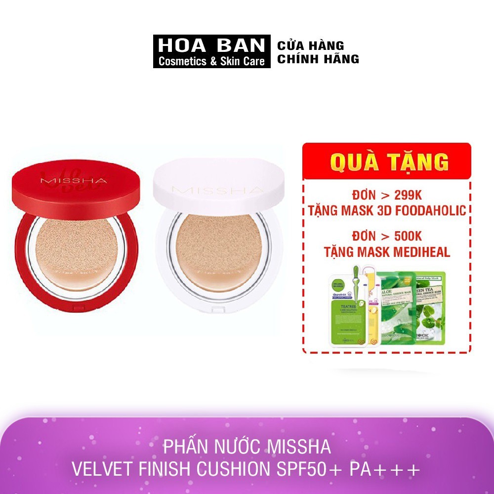Phấn nước Missha Velvet Finish Cushion SPF50+ PA+++ 15g Kiềm Dầu Missha M Magic Cushion Cover Lasting | BigBuy360 - bigbuy360.vn