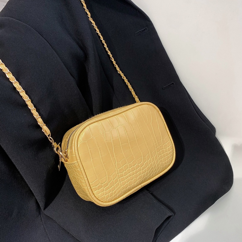 Túi Xách Đeo Vai Hình Vuông Cỡ Nhỏ Họa Tiết Da Cá Sấu Phối Dây Đeo Sợi Xích Thời Trang 202