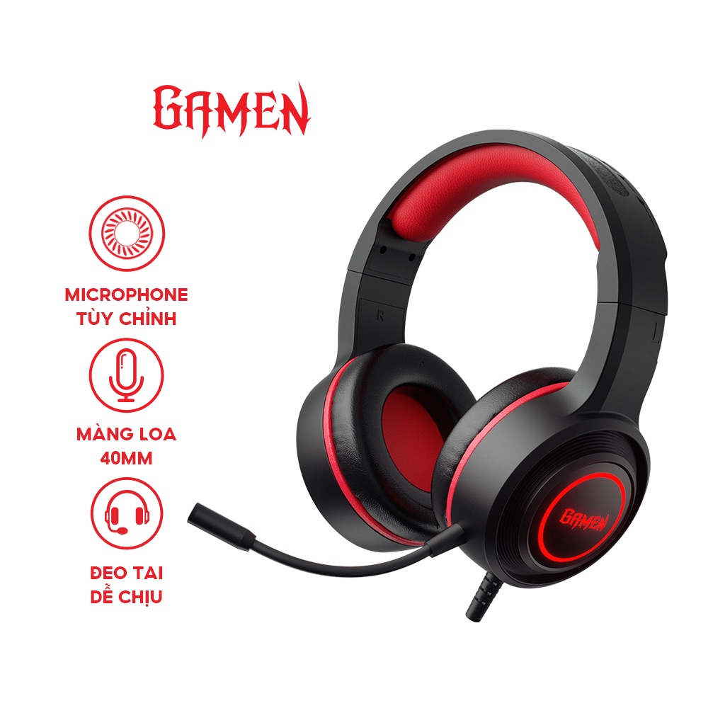 Tai nghe Gamen GH100 tai nghe kiểu dáng gaming microphone tùy chỉnh đeo tai dễ chịu