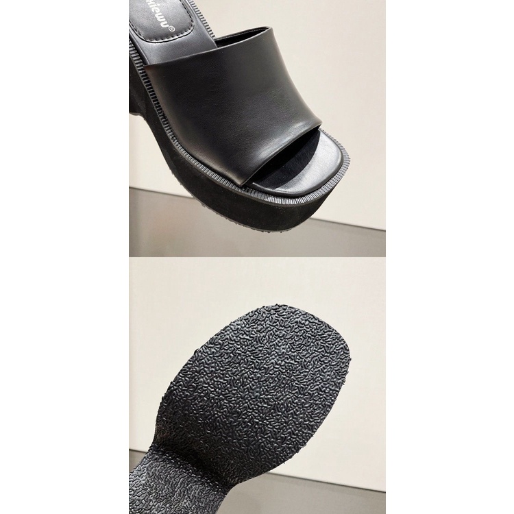 Dép Sandal Đế Xuồng Dày Mũi Vuông Thời Trang Mùa Hè 2022 Mới Cho Nữ