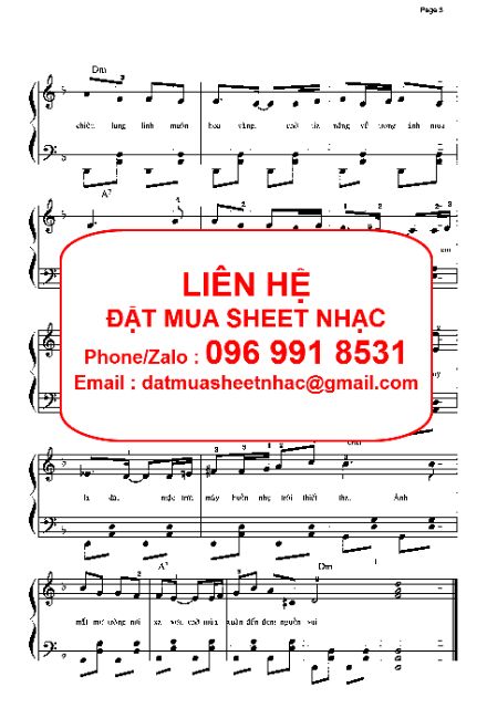 Piano sheet nhạc ĐIỆP KHÚC MÙA XUÂN (Quốc Dũng)