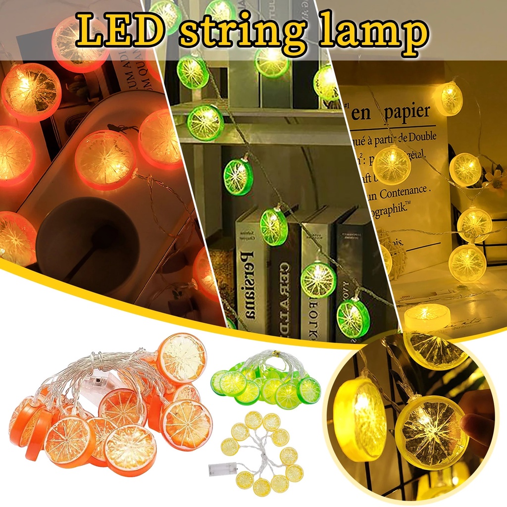 Dây đèn led 2m hình trái chanh / ngôi sao trang trí nhà cửa / tiệc cưới tiện lợi