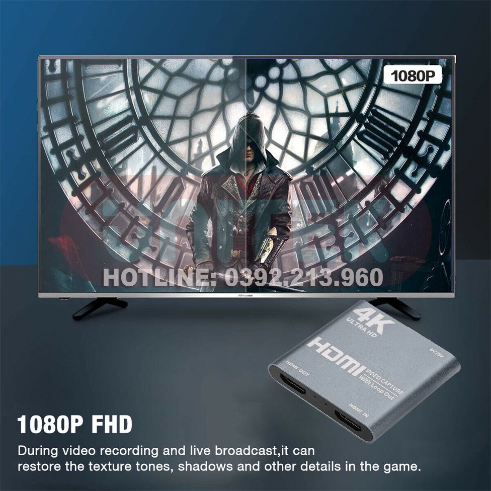 Thiết bị Capture Video Card Chuyển đổi HDMI sang USB 3.0 Để Live Stream Cho Điện Thoại/Máy Ảnh/PS4/ XBOX/Máy Tính