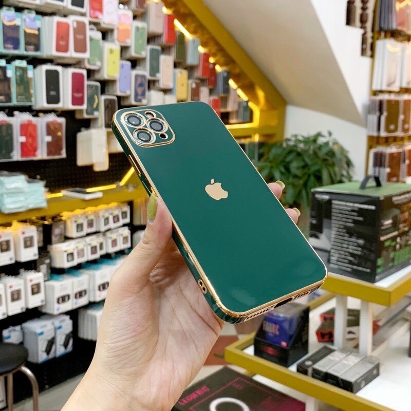 Ốp Lưng IPhone💖 FREE SHIP 💖Ốp lưng Giả iphone 12 viền mạ vàng 24k logo táo dành cho 6P/ 7P/ 8P/ XS Max/ 12 Pro max HOT