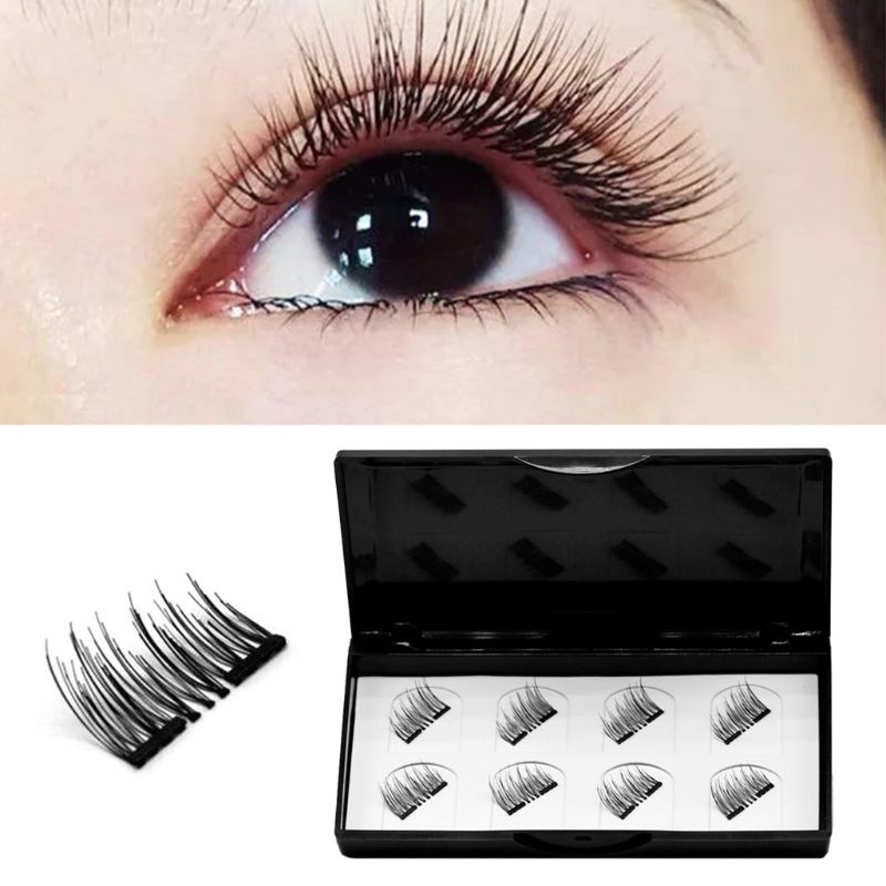 Set 4 Cặp Lông Mi Giả 3D Từ Tính Tái Sử Dụng Linh Hoạt