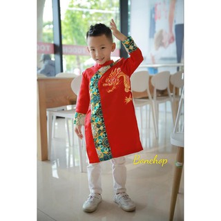 Áo dài cách tân cao cấp bé trai (size 12-26kg)