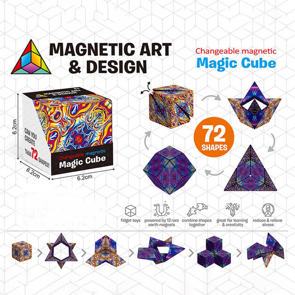 [SIÊU HOT] Khối Rubik biến hình - Magnetic Magic Cube - Rubic xếp hình hình học 3D - Thư Viện Đồ Chơi
