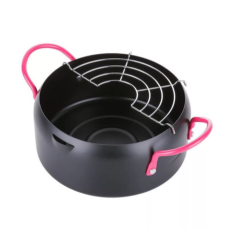 Nồi Chiên Lọc Dầu Size 18Cm Kèm Vỉ Gác Chảo Ráo Dầu Tiện Dụng Cho Gia Đình