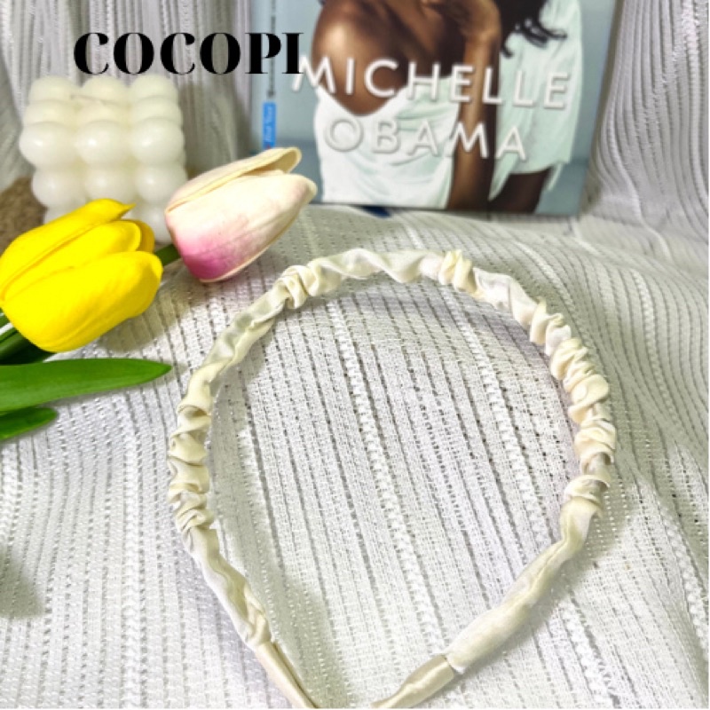 Bờm tóc, băng đô cài tóc lụa nhún sắc màu Cocopi.accessories