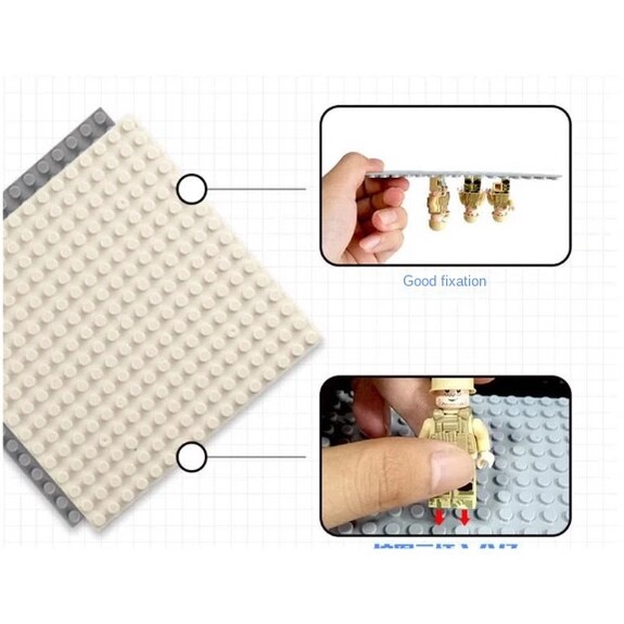 Đế Xếp Hình Lego Kích Thước 16 * 16Cm Màu Trắng / Đen / Xanh Lá / Xám / Xanh Dương