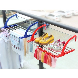 Sỉ lẻ Giá treo đồ gài ban công cửa sổ không cần khoan vít | Giàn phơi quần áo thông minh tiện lợi