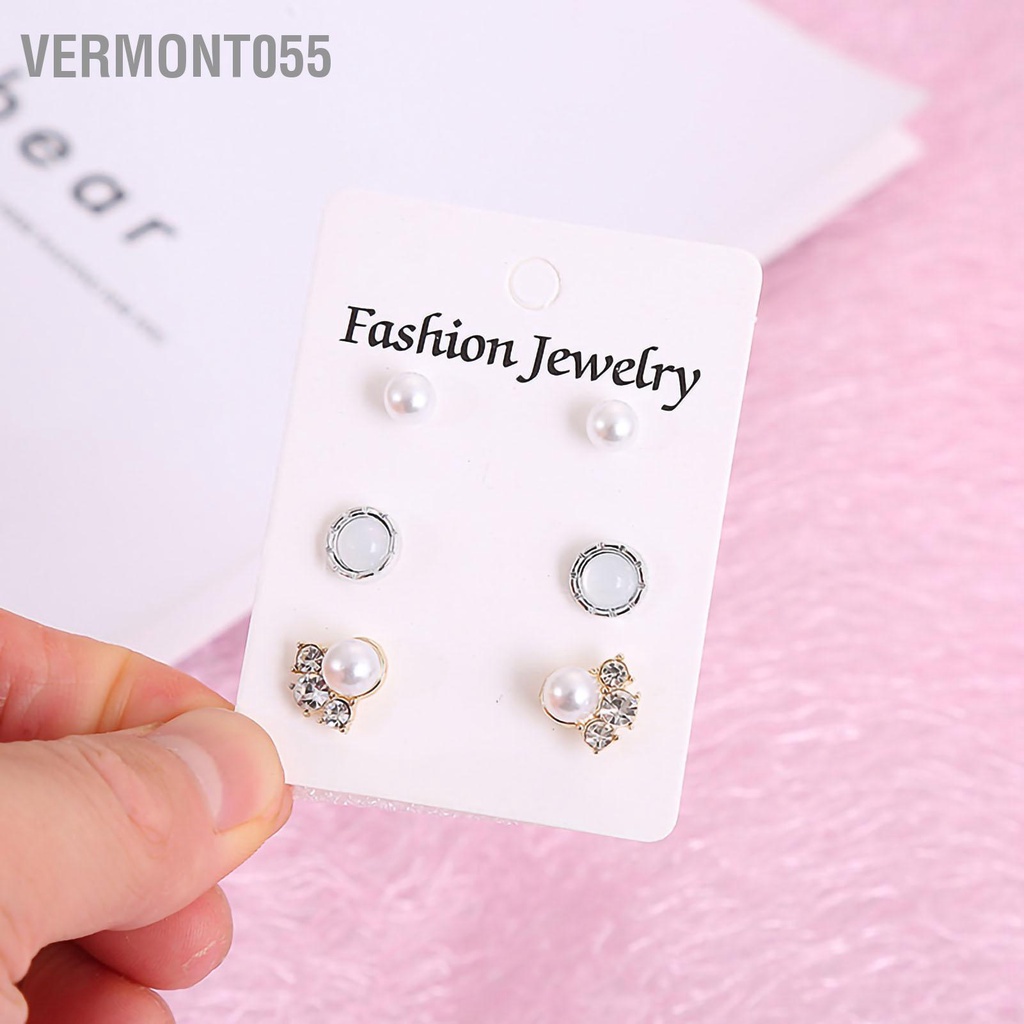 Vermont055 Ear Studs Bạc Hợp kim sáng bóng Hoa tai Stud phong cách cổ điển cho Quà tặng kỷ niệm tiệc cưới