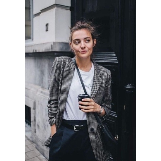 Blazer kẻ 2 lớp