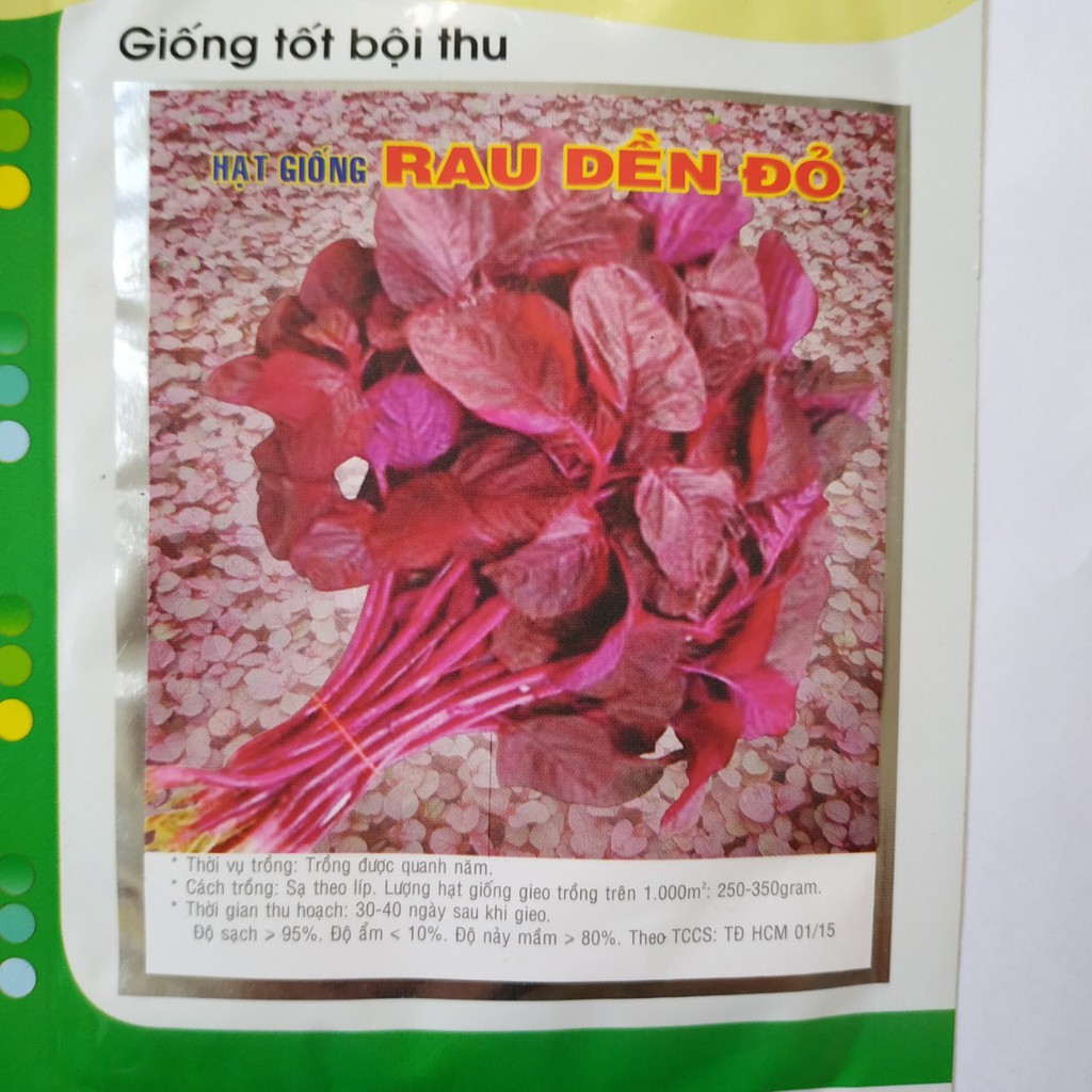 Hạt giống RAU DỀN ĐỎ, rau giền (Amaranthus tricolor seeds)