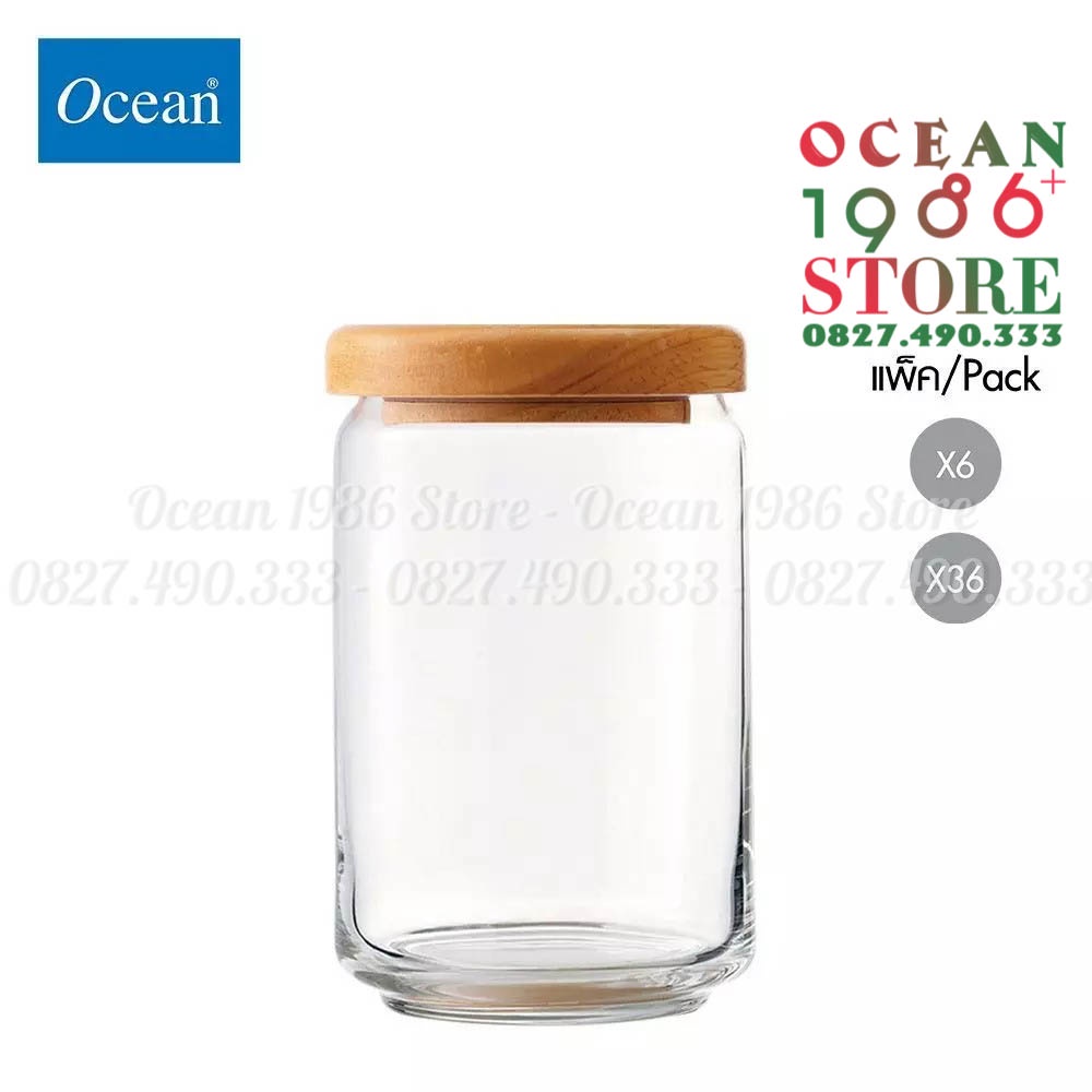 Bộ 6 Lọ Thủy Tinh Pop Jar Nắp Gỗ Ocean – B02526 – 750ml