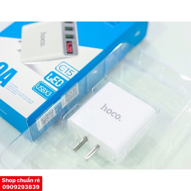 Cóc Sạc 3 Cổng Ra USB Chính Hãng HoCo C15