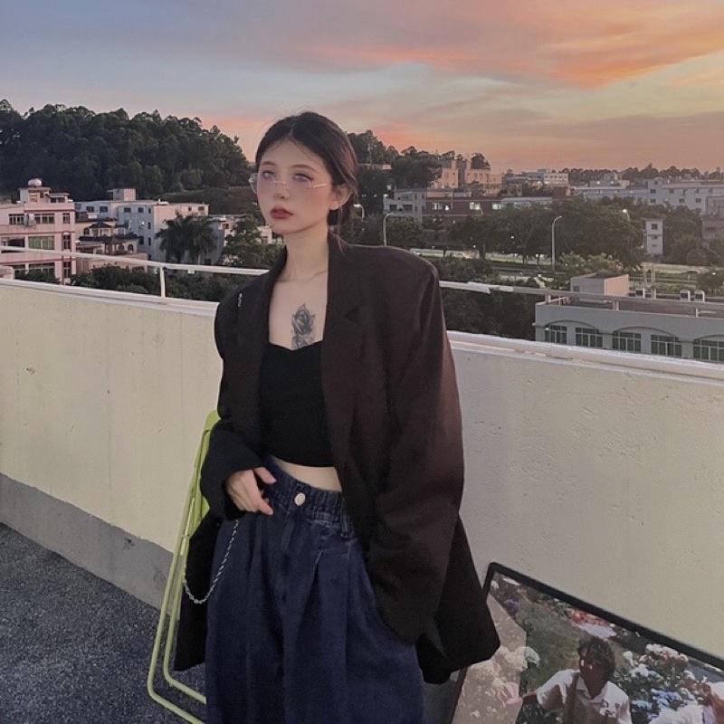 (SẴN) TKLIHN Áo khoác BLAZER oversize HOT FASHIONITA thuết kế mix phụ kiện độc lạ 2021 | BigBuy360 - bigbuy360.vn