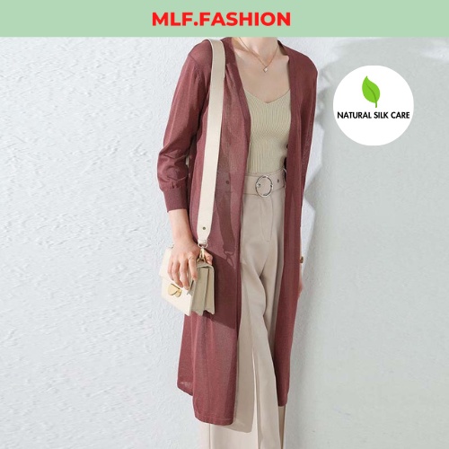 Áo len cardigan dáng dài nữ, áo khoác len mỏng nữ sẻ tà phong cách thanh lịch trẻ trung mã VAA0225