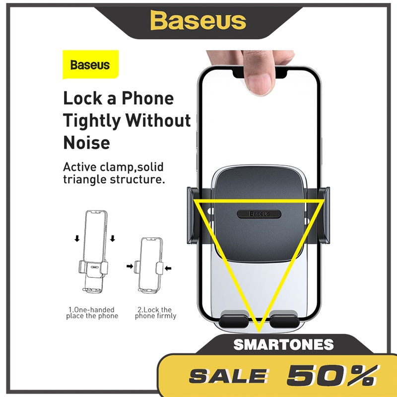 Giá đỡ điện thoại trên ô tô Baseus Easy Control Clamp lắp cửa gió và taplo cho điện thoại 4.7 đến 6.7'