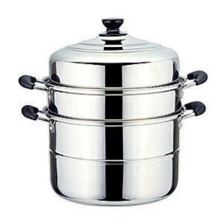 Nồi hấp inox đa năng 2 tầng 3 đáy cao cấp, Nồi hấp 3 tầng đường kính 28cm