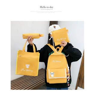 [COMBO 4 MÓN] Balo nữ, túi đeo chéo đi học thời trang PIN SHANG - 3 màu