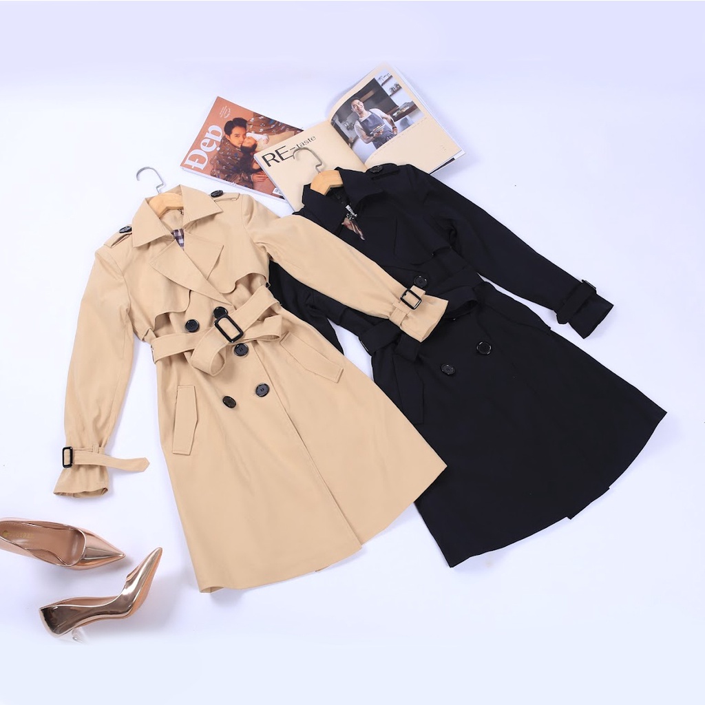 Áo khoác Mangto cho nữ chất liệu Kaki 2 lớp - Áo mangto nữ