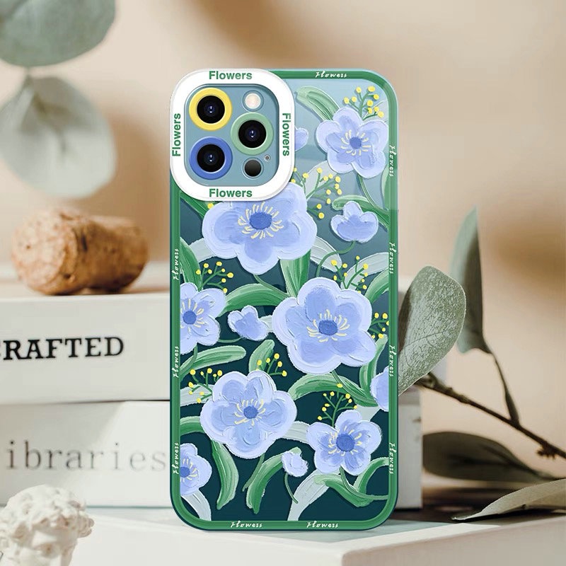 Ốp Điện Thoại Mềm Hình Hoa Cho OPPO A76 A36 A53 A33 A52 A92 A31 A94 A93 A74 A95 A54 A16 A15 A15S A5 A9 2020 A7 A5S AX7 A3S A12e Reno 5F 4F 7 6 5G F9 F11