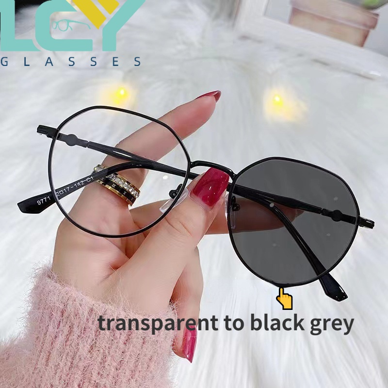 Kính Mát Gọng Kim Loại Thay Đổi Màu Sắc Thời Trang Cho Nam Và Nữ 9771