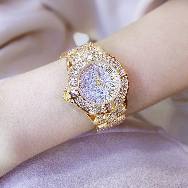 Đồng hồ nữ BEE SISTER BSIX dây hợp kim mặt đính full đá style Hàn Quốc | BigBuy360 - bigbuy360.vn