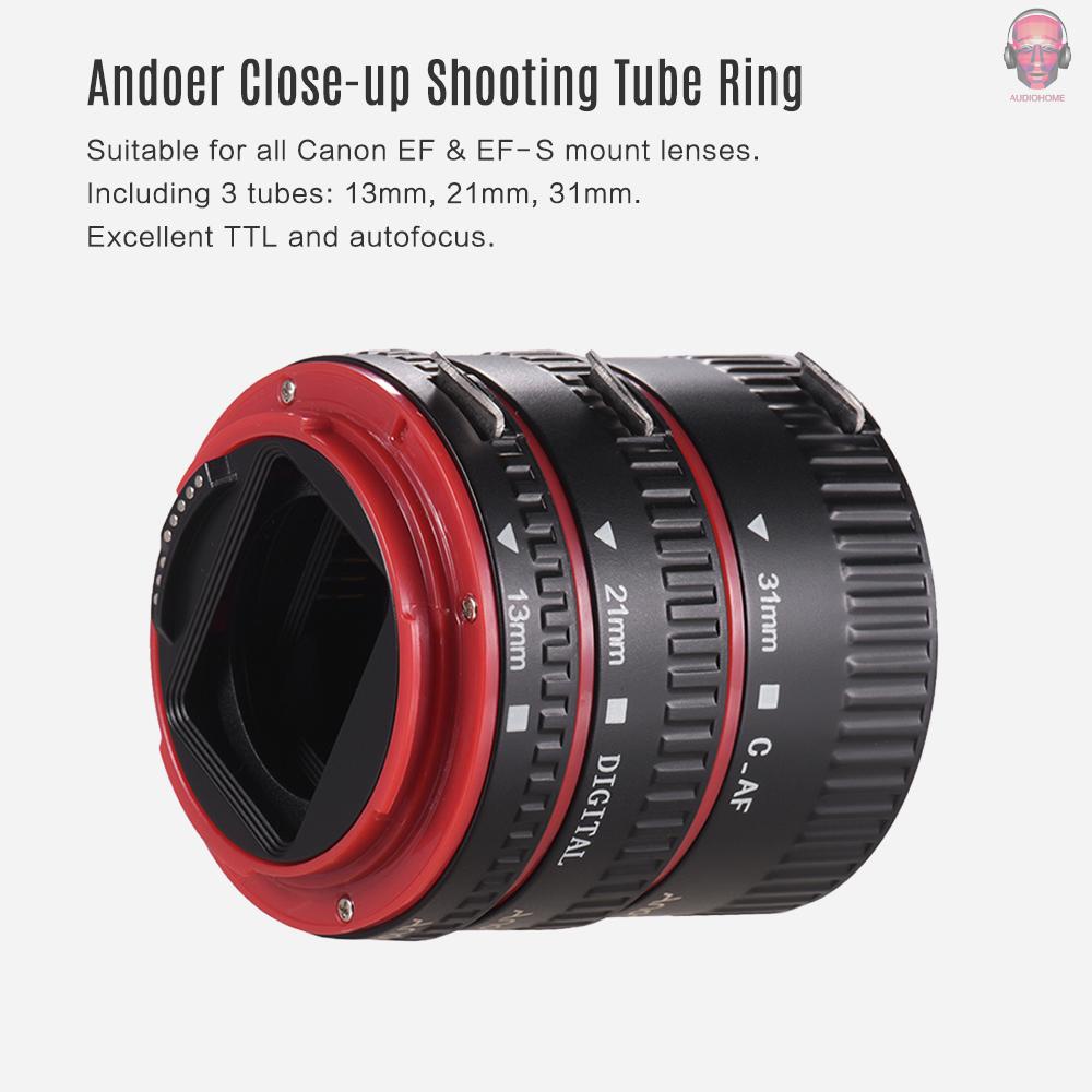 ANDOER Ống Kính Lấy Nét Macro Af (13Mm + 21mm + 31mm) Cho Eos Ef Ef-S 60d 7d 5d Ii 550d