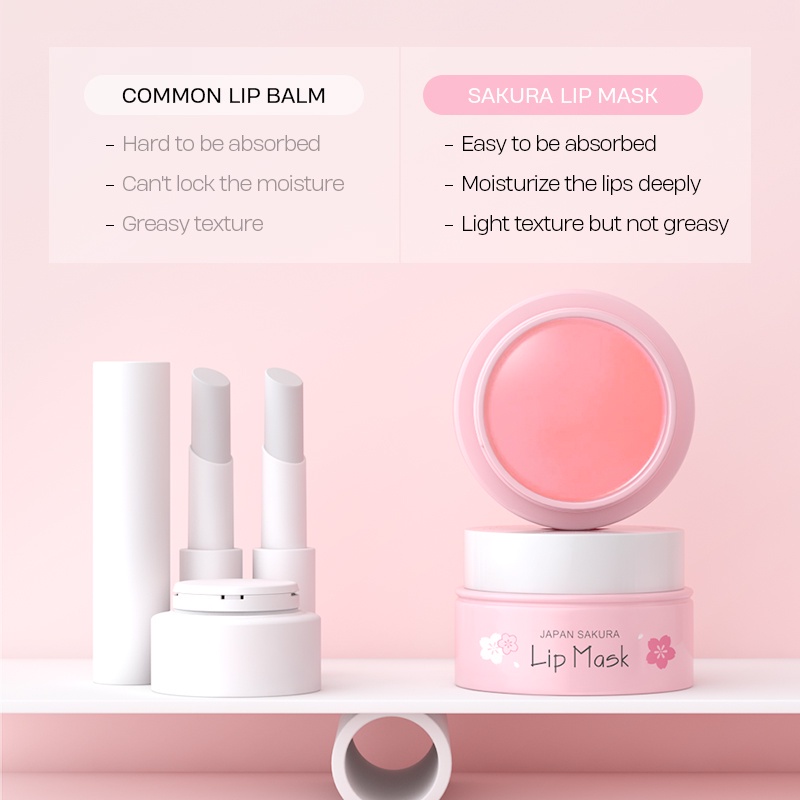 Mặt nạ môi giảm nếp nhăn môi hoa anh đào Nhật Bản Laikou 8g LAIKO nội địa trung LKMN011