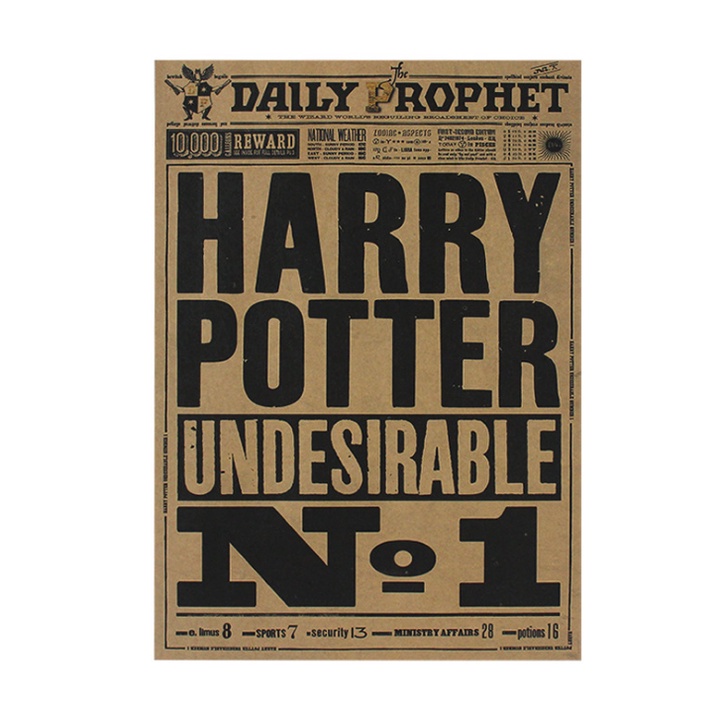 Giấy Áp Phích Trang Trí Quán Cà Phê Hình harry potter insignia death