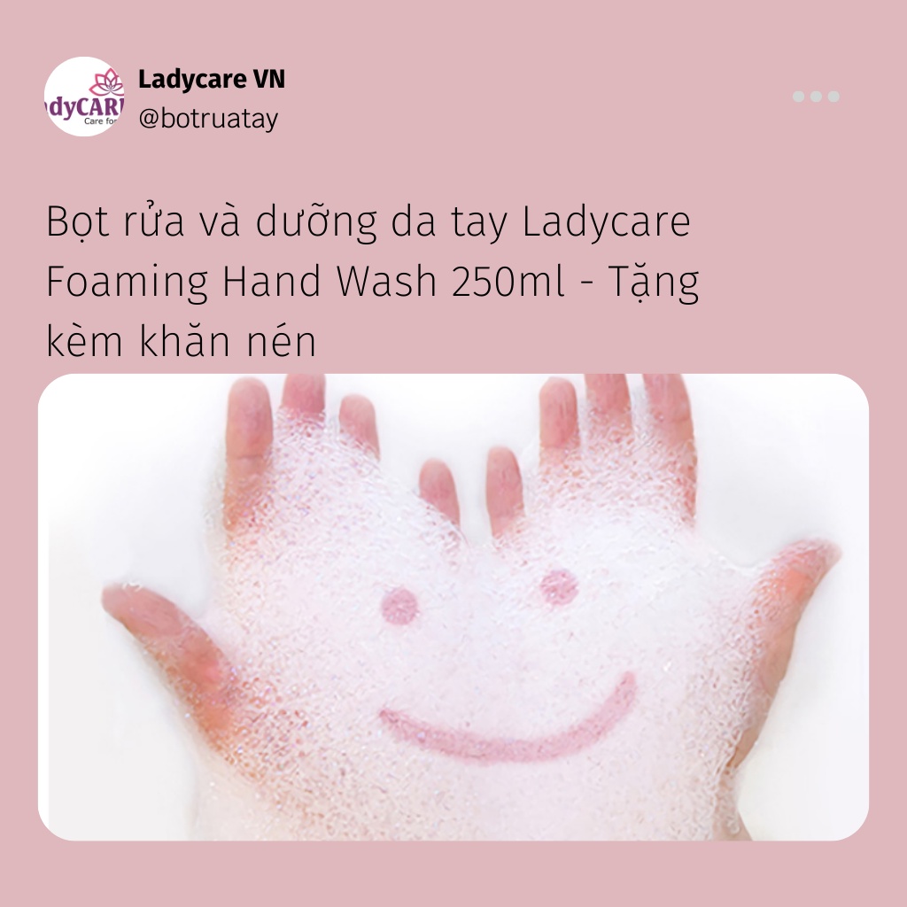 Combo 2 chai Bọt rửa tay Ladycare Foaming Hand Wash dưỡng da 250ml