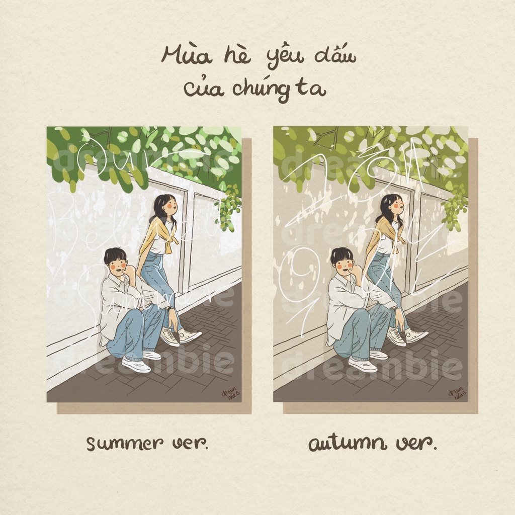 Dreambie | Mùa hè yêu dấu của chúng ta postcard trang trí
