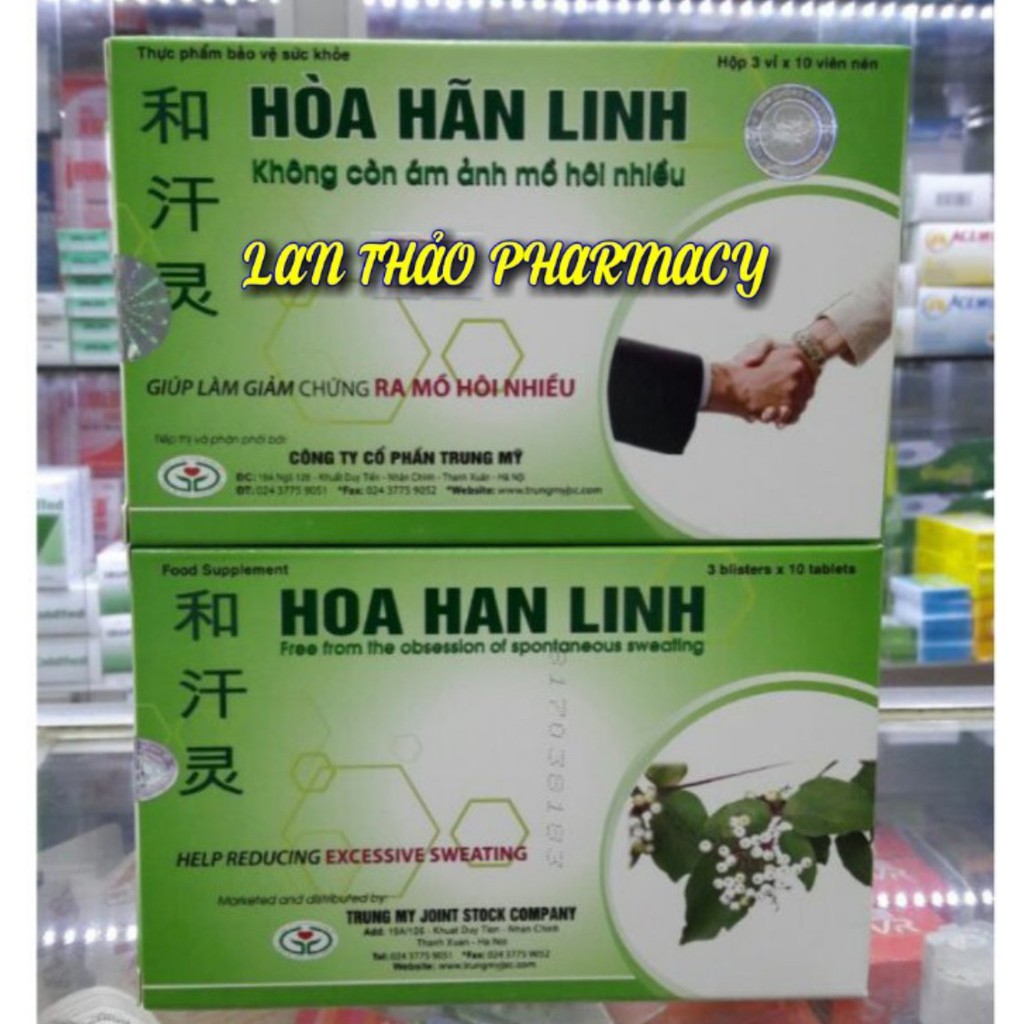 Hòa Hãn Linh Hộp 30 Viên Chính Hãng Giúp Giảm Tiết Mồ Hôi Hiệu Quả