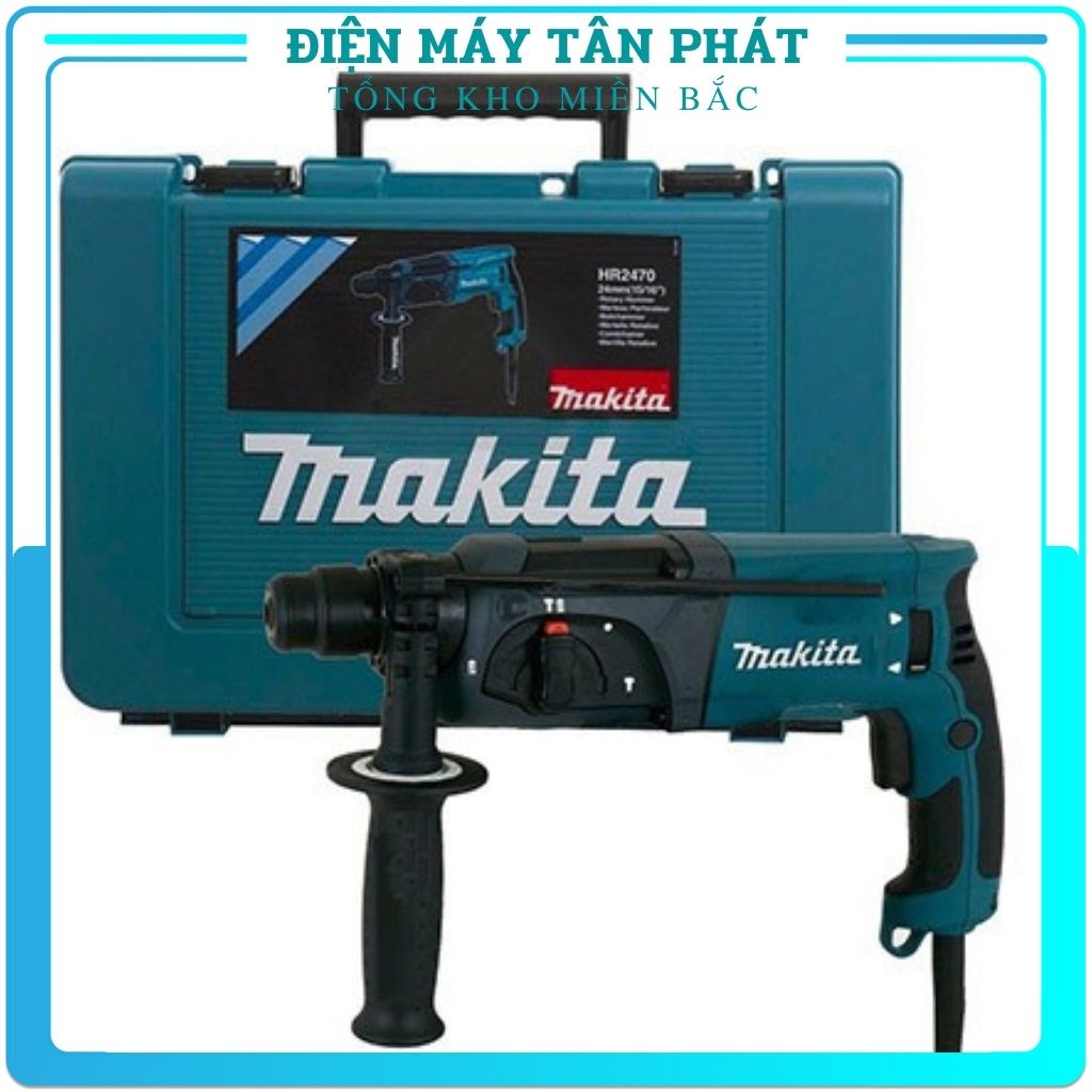 Máy khoan sắt bắt vít đục tường bê tông Makita HR2470 chính hãng đa chức năng mini giá rẻ dùng điện cầm tay (bảo hành 12