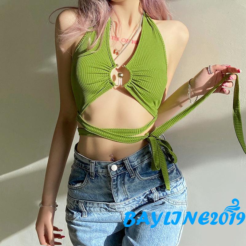 Áo Lửng Hai Dây Màu Trơn Hở Rốn Thời Trang Gợi Cảm Cho Nữ