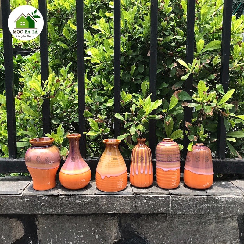 LỌ HOA MINI - MEN HỎA BIẾN - DECOR TRANG TRÍ ĐỂ BÀN - GỐM BÁT TRÀNG - MẪU SỐ 3