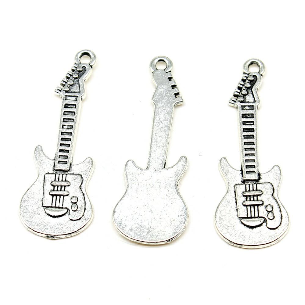 Bộ 15 Mặt Dây Chuyền Hình Đàn guitar Làm Trang Sức Thủ Công Diy