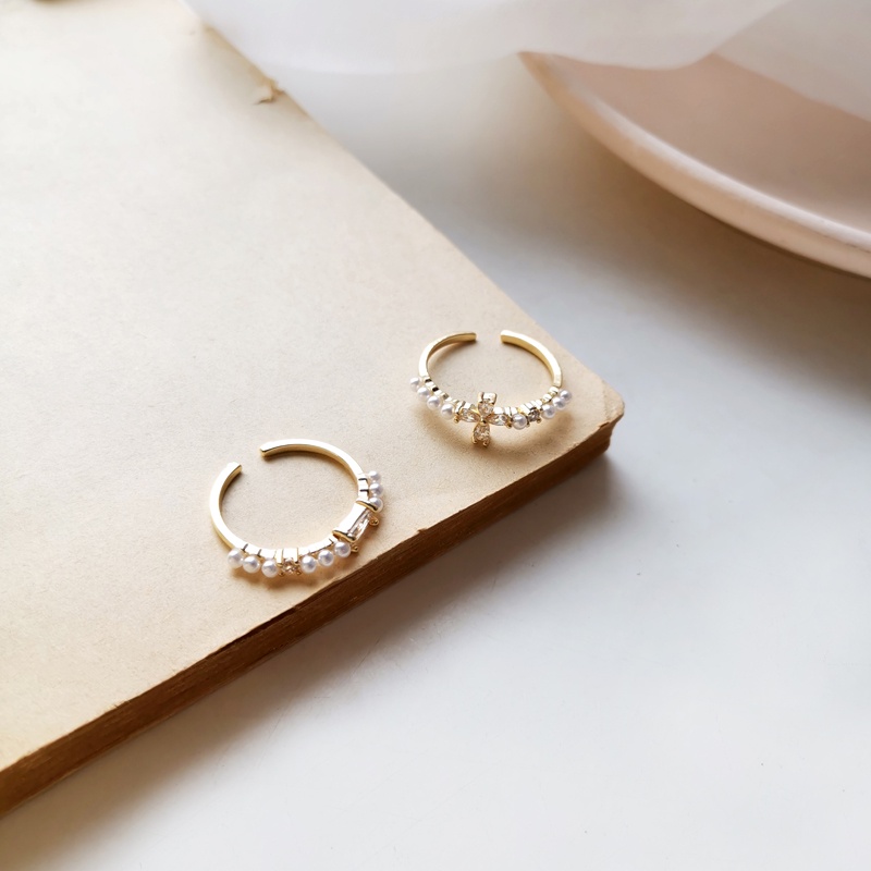 The Bleu | Nhẫn hạt đính đá phong cách Hàn Quốc | R27