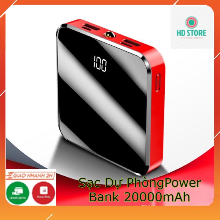 Pin Sạc Dự Phòng Power Bank 20000mAh, Sạc Độ Bền Cao, Dùng Tiện Lợi Thời Gian Sạc Khủng, Thiết Kế Thời Trang Đẹp Mắt