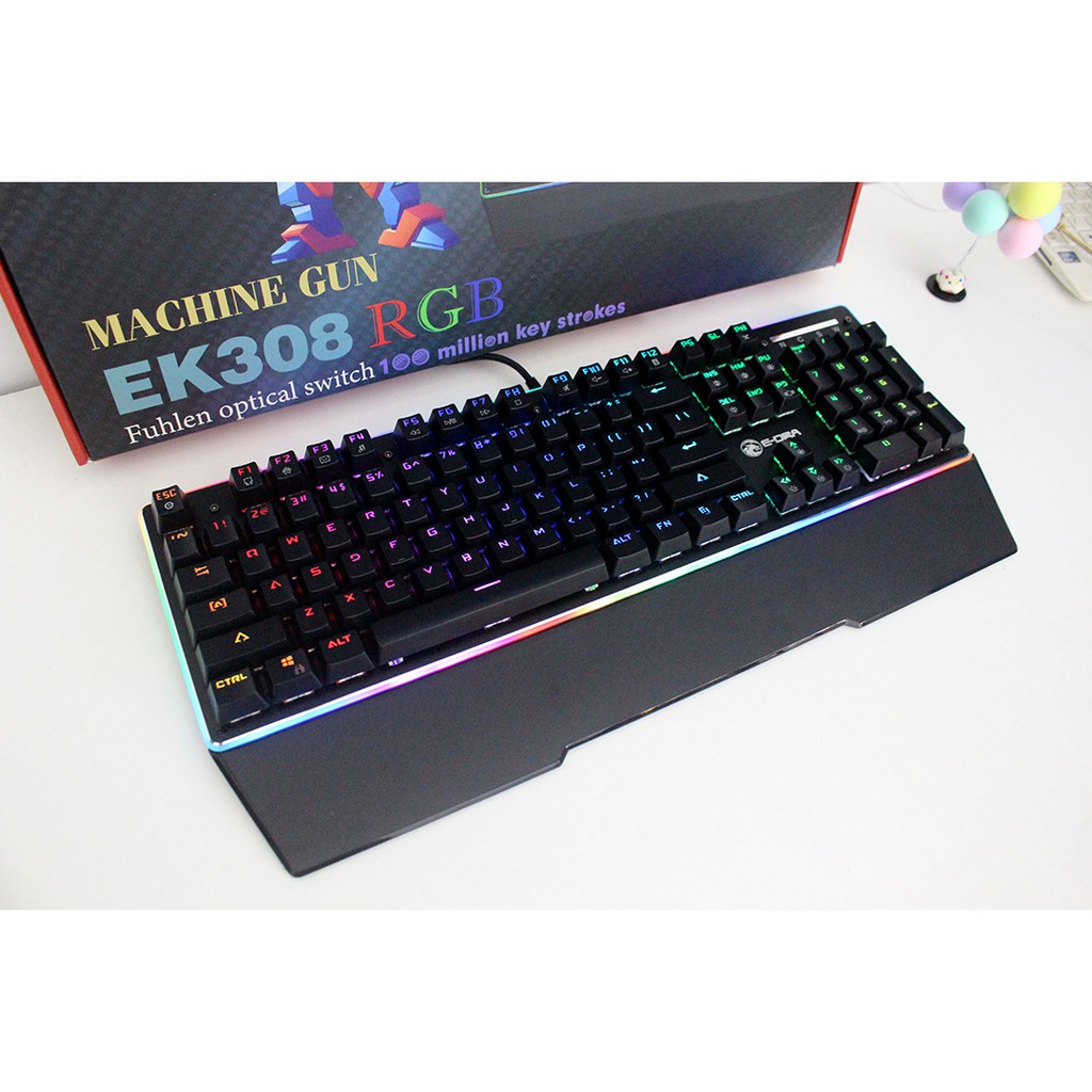 Bàn phím chơi game cơ quang E-DRA EK308 RGB Plus - Hàng Chính Hãng