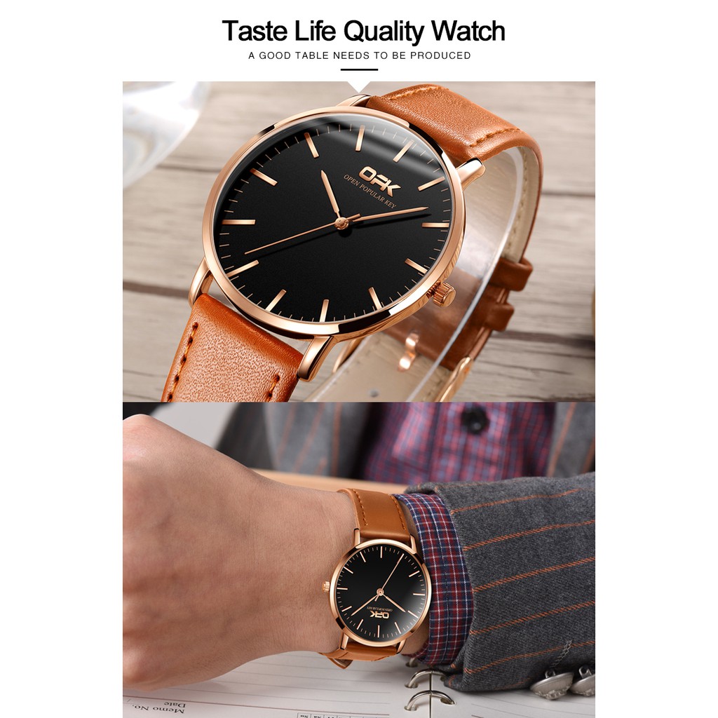 OPK 8101 Quartz Watch Men's Fashion Leather Strap | BigBuy360 - bigbuy360.vn