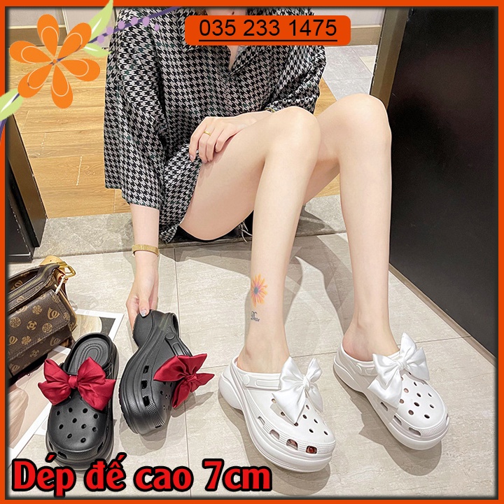 Sục y tá đế dày 7cm, Dép cross siêu nhẹ chống trượt, đi mưa, chống trơn