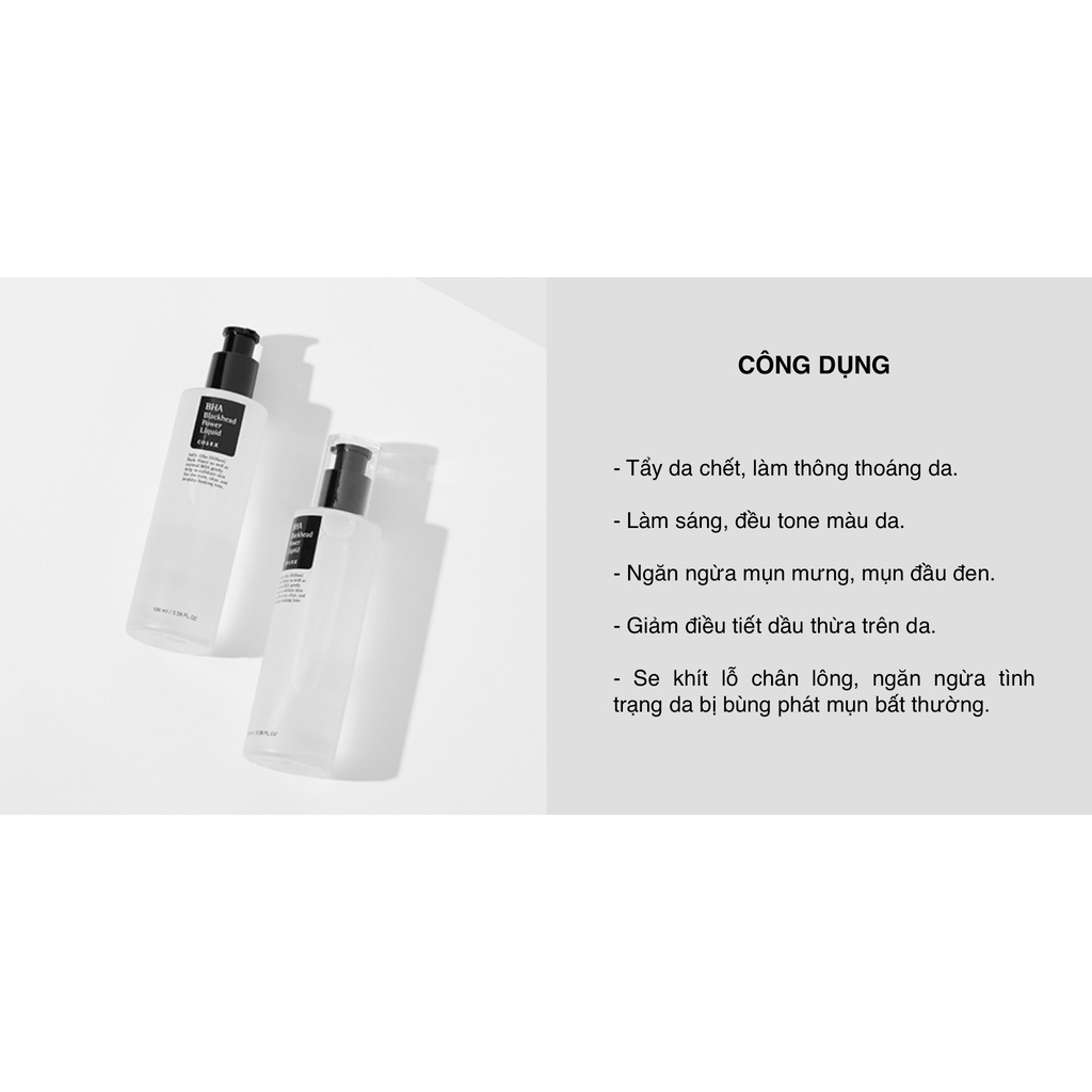 Dung Dịch Tế Bào Ch.ế.t Hoá Học COSRX Bha Blackhead Power Liquid Exfoliator 100ml