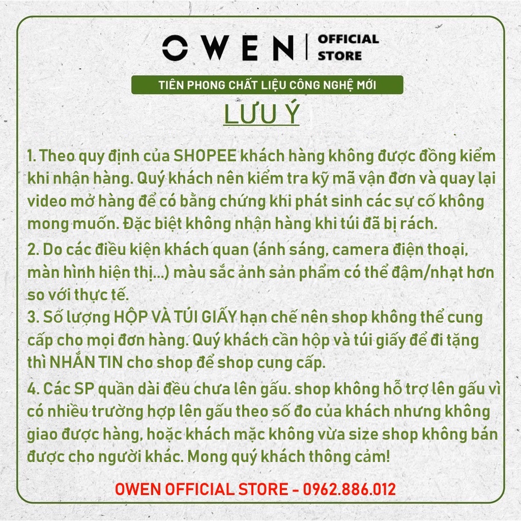 (KHÔNG BÁN RỜI CHỈ BÁN KÈM SP) Combo hộp và túi giấy Owen hoặc Arisitno